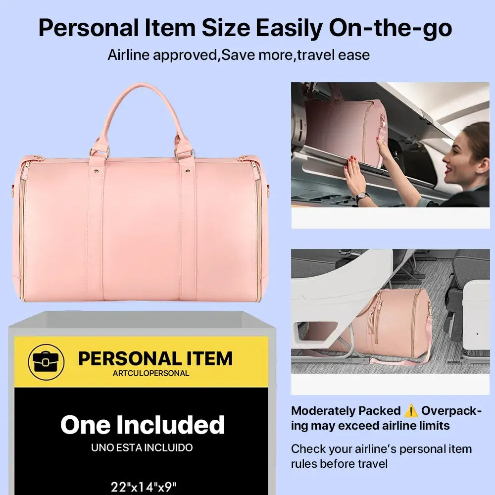 Travel Duffle Bag with Garment & Shoe Compartment, Waterproof & Breathable, TSA-Approved, 57L Capacity, Ideal for Weekender, Gym, Hospital, Holiday Travel