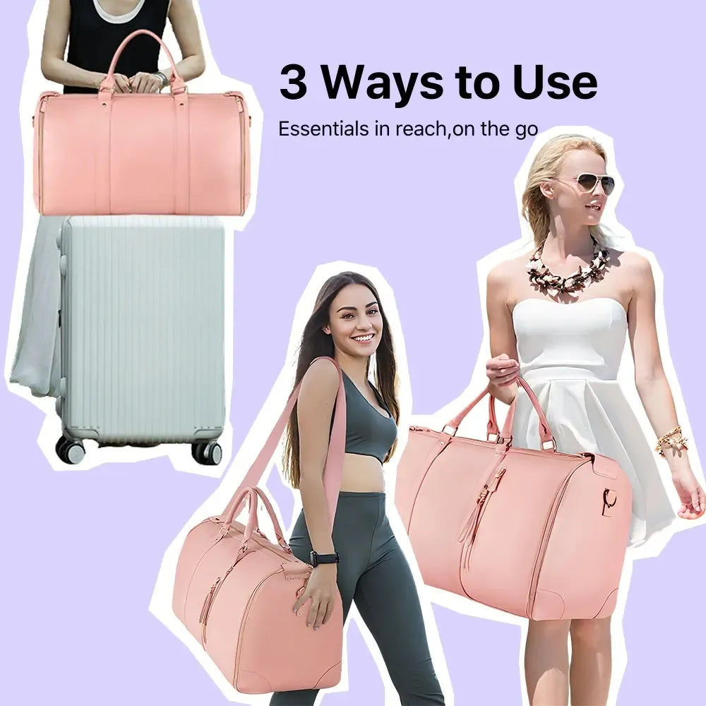 Travel Duffle Bag with Garment & Shoe Compartment, Waterproof & Breathable, TSA-Approved, 57L Capacity, Ideal for Weekender, Gym, Hospital, Holiday Travel