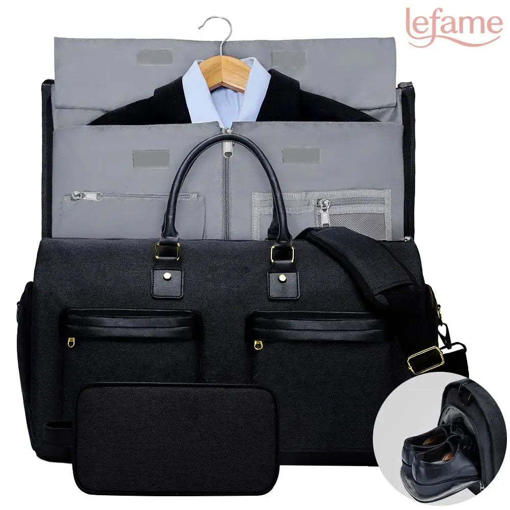 Travel Duffle Bag with Garment & Shoe Compartment, Waterproof & Breathable, TSA-Approved, 57L Capacity, Ideal for Weekender, Gym, Hospital, Holiday Travel